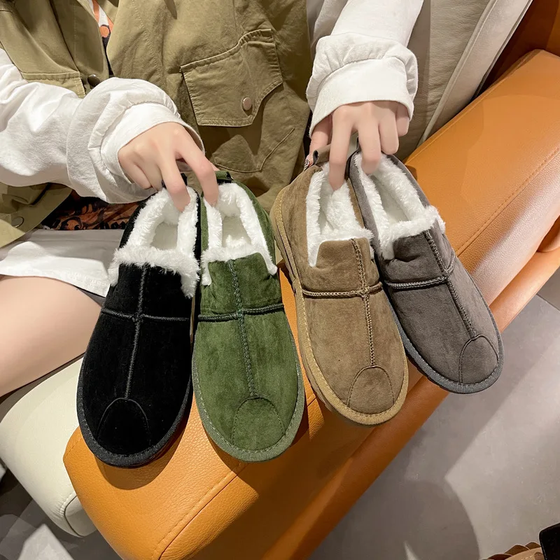 

Winter Boots With Fur Female Shoes Boots-Women Flat Heel Australia Round Toe Plush Ladies 2022 Low Leather Rubber Snow with fur