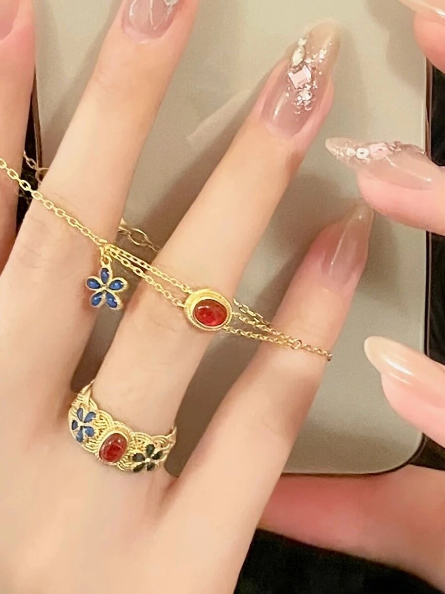 Классический ретро-дворцовый браслет с маленькой дворцовой птицей 8-каратное