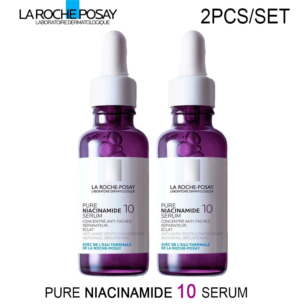 

2pcs La Roche Posay Pure Niacinamide 10 Serum Brighten & Hydrate Anti Dark Spots Pigment Uneven Skin Tone Essence Face Care 30ml