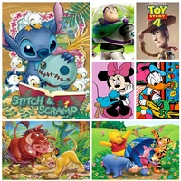 disney 5d diamond painting cartoon lilo stitch toy story lion king round drill mosaic embroidery rhinestone pictures art home