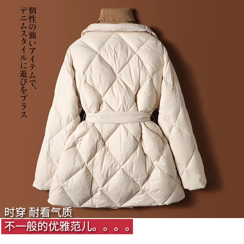 Fashion Design New Casaco Feminino Inverno 2022  90%  White Duck Down  Luxury Thin Puffer Jacket Women  Winter Coat Women