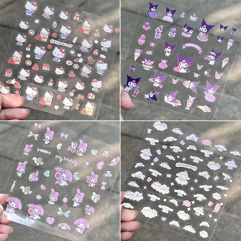 

1Pc Anime Kuromi My Melody Hellokts Sticker Kawaii Cinnamon Kt Cat Waterproof Diy Scrapbook Cartoon Stickers Decoration Gift Toy