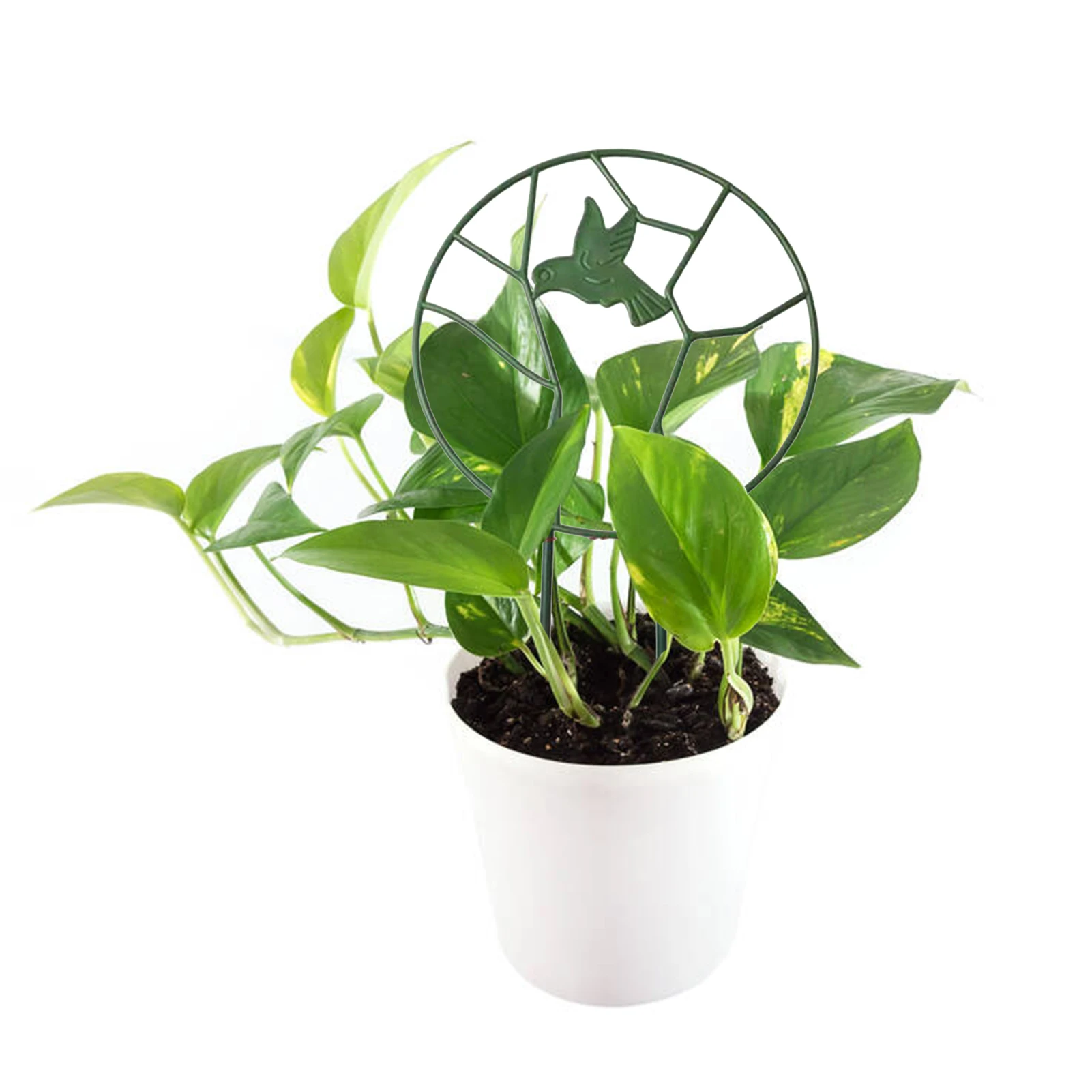 

2Pcs ABS Garden Trellis For Climbing Plants 42.5cm Green Plastics Plant Vine Stems Cages With Rustproof Coating Bird Round