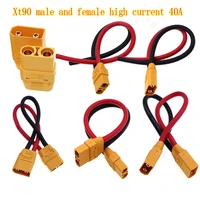 1020304050cm uav wire harness accessories amass xt90 male and female plug with 12awg10awg silicone flexible cord connector