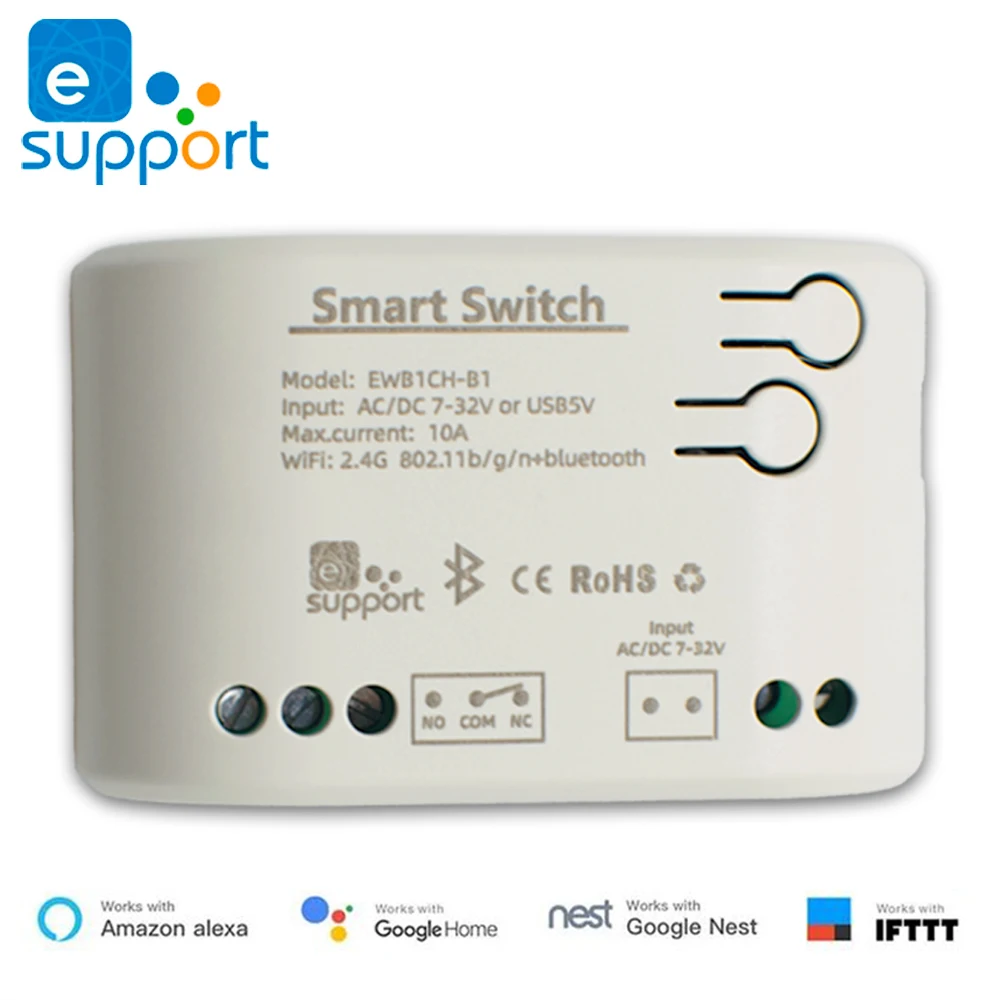 

Ewelink Wifi RF Switch Module 1 Way Control 7-32V 85-250V Wireless Remote Control Relay For Alexa Googole Home Voice Control