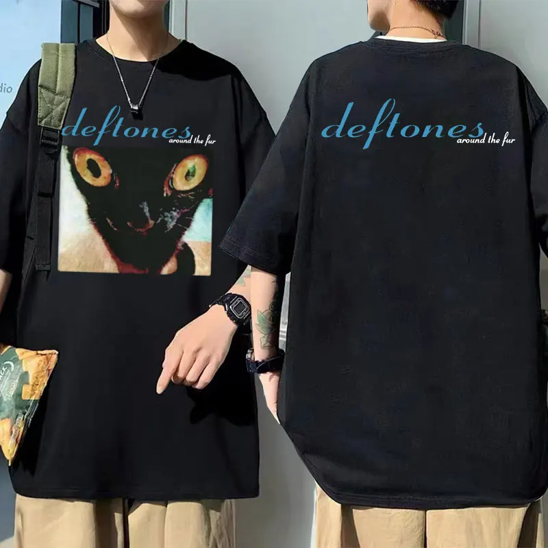 

Rock Deftones Around The Fur Tour Band Concert Tshirt Tops Men's Vintage Oversized T-shirt Men Women Gothic Punk Hip Hop T Shirt
