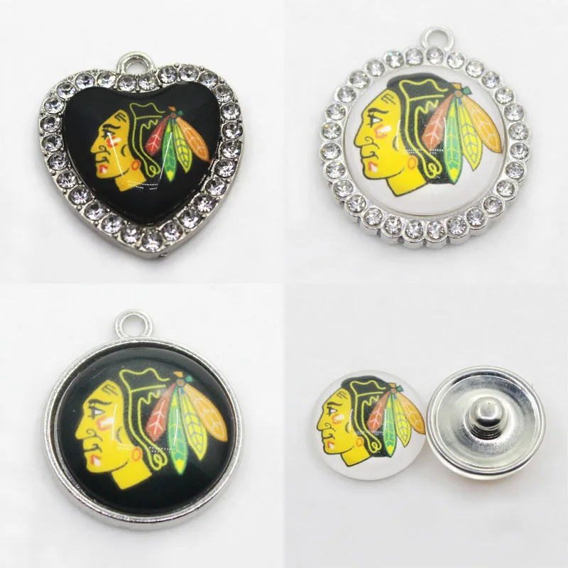 

US Ice Hockey Team Chicago Dangle Charms DIY Necklace Earrings Bracelet Bangles Buttons Sports Jewelry Accessories