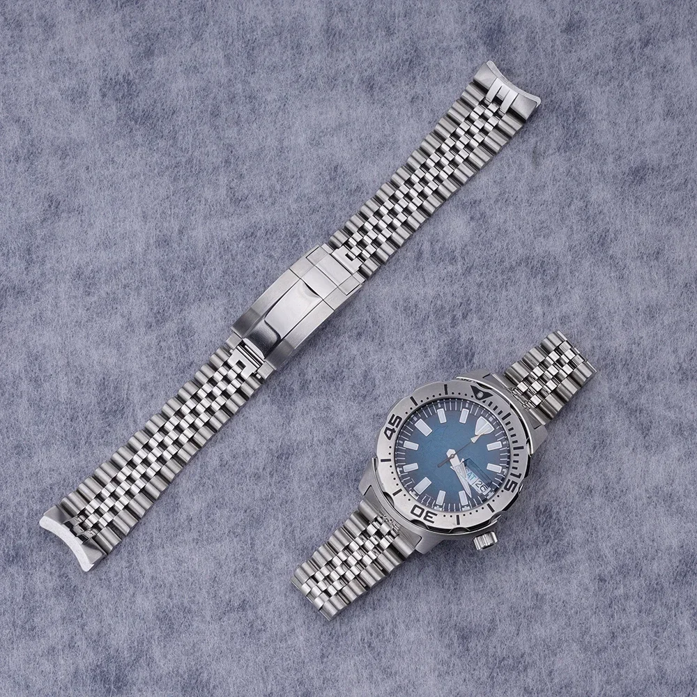 Фото Юбилейный ремешок Carlywet 20 мм для Seiko SRPE09 27 SRPF35 SRPD25 27 SRPG57 SRPH75 SBDY115, твердый изогнутый ремешок из нержавеющей стали №1