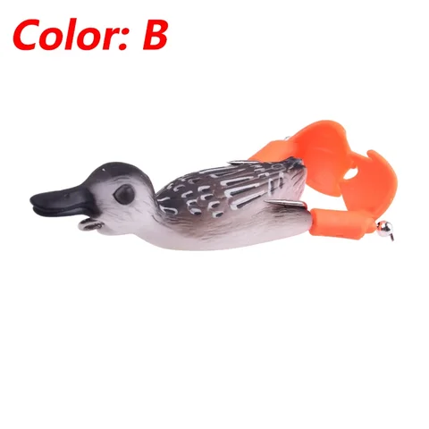 Topwater Ducking Silicone Fishing Soft Lures 9cm 11,5g Bass Sapo Double Hélice Flipper Duck Wobblers Brait de borracha artificial
