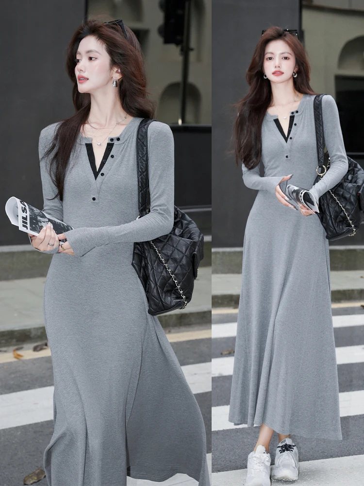 [Специальное предложение Double 2 трикотажное платье с высокой эластичностью и