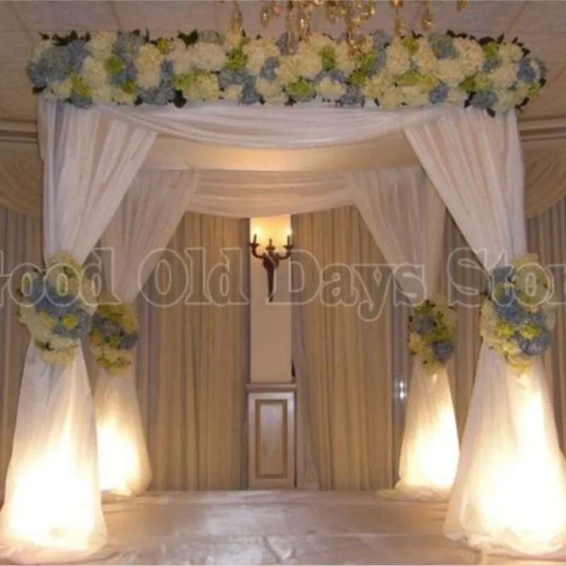 

3M X 3M X 3M White Wedding Pavillion With Stainless Steel Pipe Stand Square Canopy Drapes Wedding Decoration
