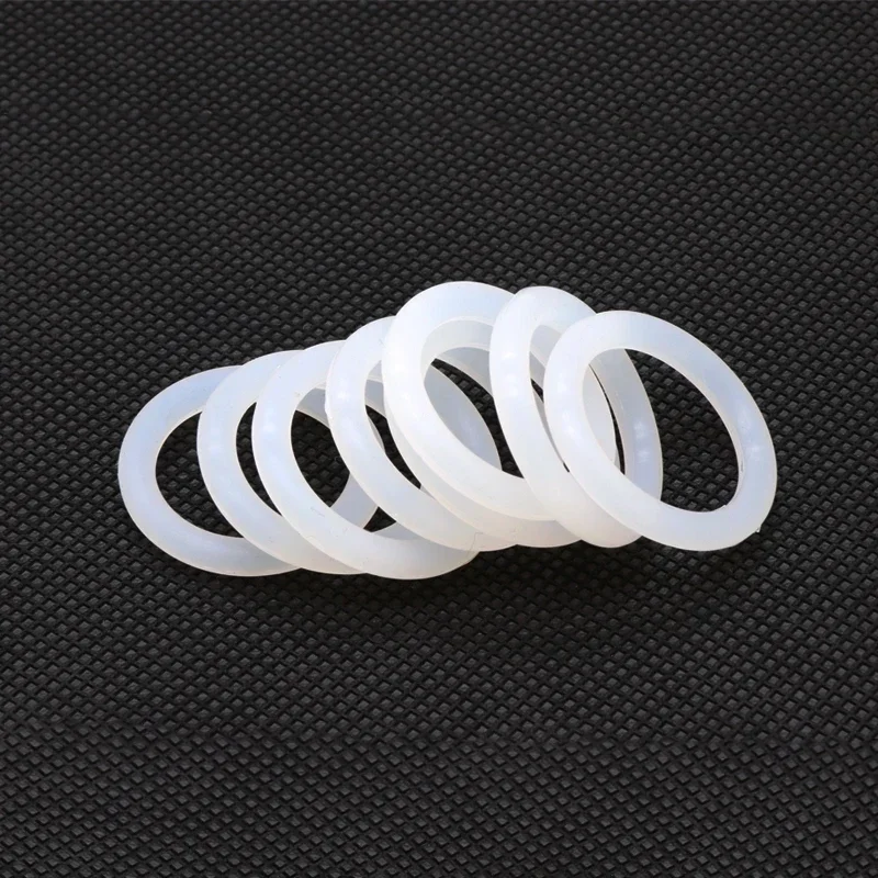 White Food Grade Silicone O Ring Gasket CS 5mm OD 15 ~ 155mm Waterproof Washer Round Shape VMQ Rings 10Pcs |