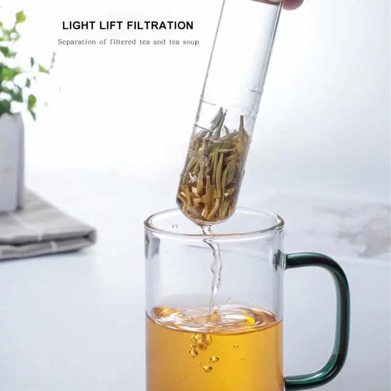 

Transparent Glass Tea Strainer Tea Infuser Creative Pipe Heat Resistant Tube Tea Drain For Mug Tea Maker Fancy Filter Tea Tools
