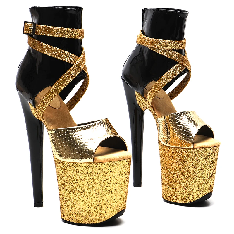 Leecabe 20cm/ 8inches colorful PU Upper lady  sexy high heel sandals  pole dance shoes