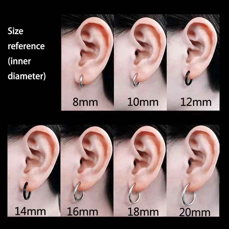 Small Hoop Earrings For Women Men Silver Color Stainles Steel Round Circle Pendientes Anti-allergy Not Fade Small Ear Jewelry images - 6