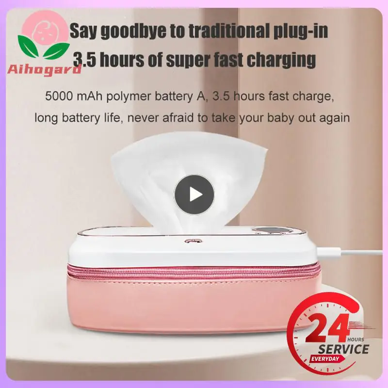 

New Baby Wipes Heater USB Rechargeable Wet Towel Napkin Heating Box Foldable Intelligent Constant Temperature Wipe Warmer Case