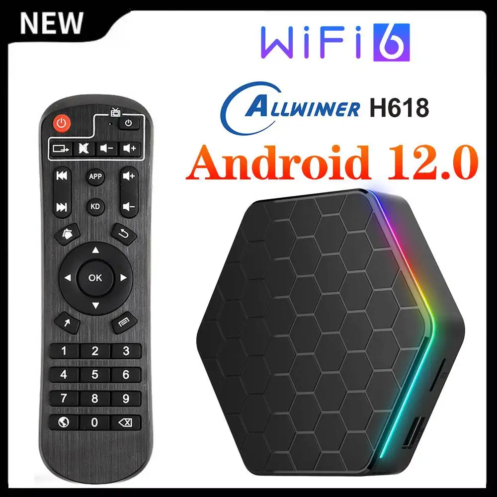 

ТВ-приставка Allwinner H618, Android 12, 4K, медиаплеер, Android 12,0, 4 Гб ОЗУ, 64 Гб ПЗУ, BT5.0, USB3.0, Двойной Wi-Fi, 2G16G