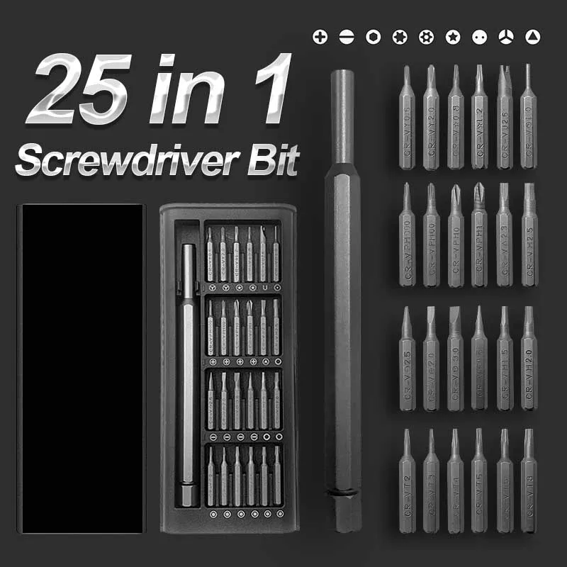 

Набор отверток, комплект из 24 магнитных насадок для ремонта смартфонов и ПК