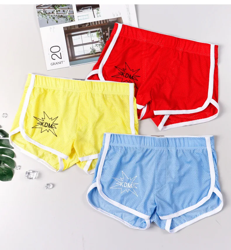 

4 Pcs M-XXXL Ice Wire Mesh Men's Boxer Briefs Summer Breathable Shorts Close-fitting Comfortable Underwear