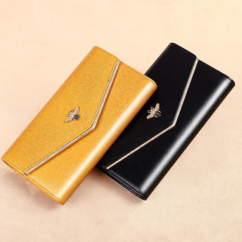 2022 Women Genuine Leather Wallet Ladies Hasp Patent Wallets Luxury Brand Coin Purse Female Clutch 3 Fold Cowhide |