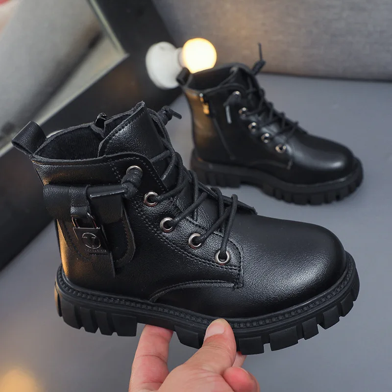 

Winter For Boots Bottom Fashion Waterproof Children Shoes Kids Girls Shoes Non-slip Boys New Thick Boots Autumn Simple