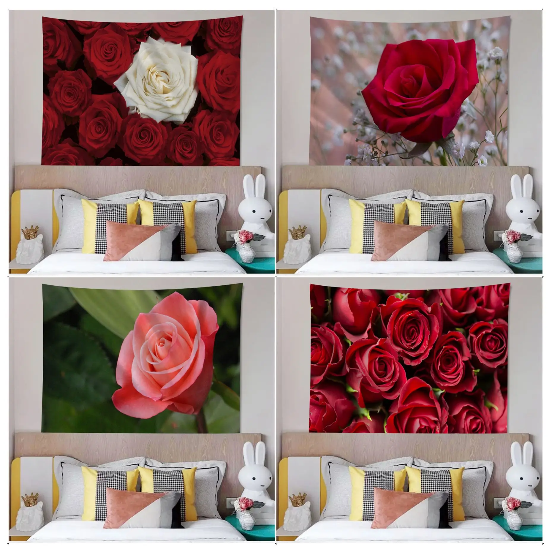 

Rose Colorful Tapestry Wall Hanging Hanging Tarot Hippie Wall Rugs Dorm Wall Art Decor