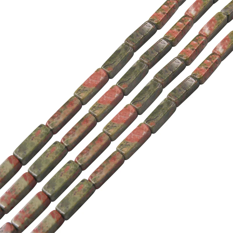 

Unakite Bar Beads Strand Cuboid Rectangle Shape 5x13mm Natural SemiPrecious Stone For Jewelry Making DIY Bracelet Earrings Craft