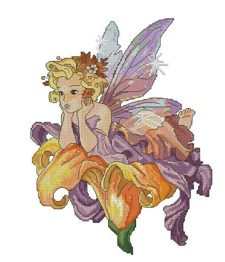 

Fairy in the Flowers 32-38 embroidery kits, cross stitch kits,cotton frabric DIY homefun embroidery Shop14