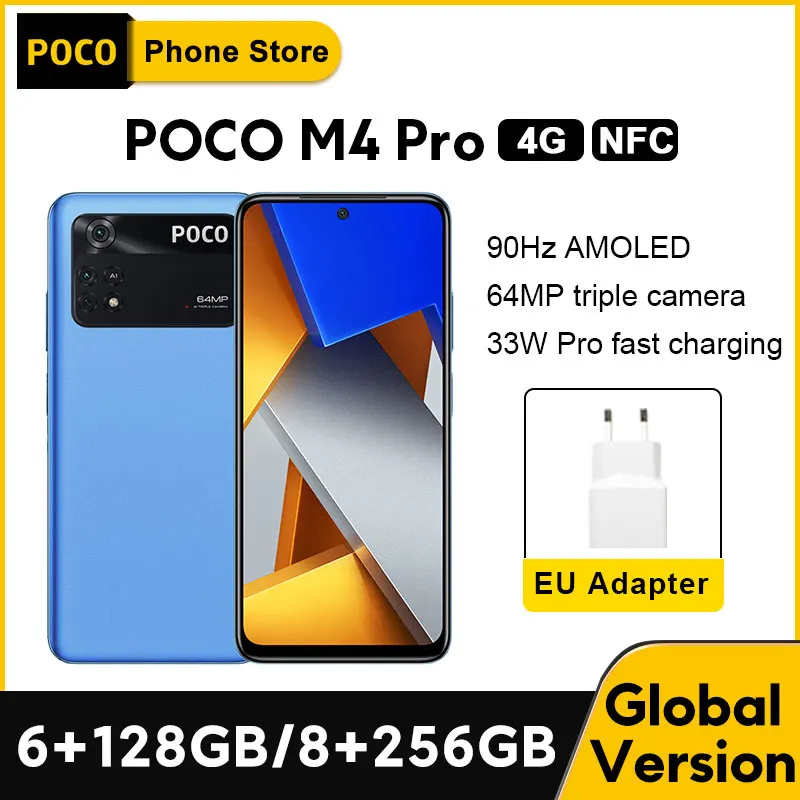 Глобальная версия POCO M4 Pro 4G телефон NFC 128GB/256GB MTK Helio G96 Octa Core 6 43 '➐Hz Display 33W 64MP