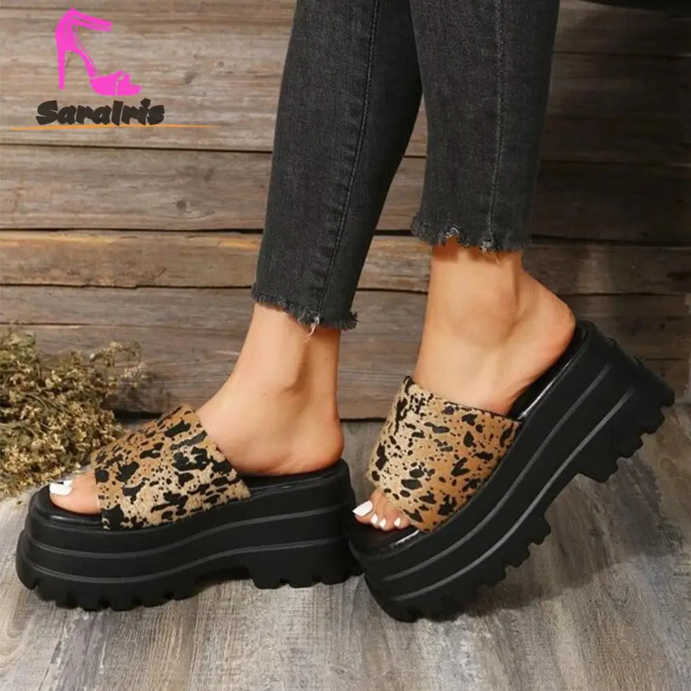 

SaraIris New Brand Wedge Heeled Sandals 2023 Spring Summer Simply Comfort Fashion Shoes Walking Comfy High Quality Slipper Shoes