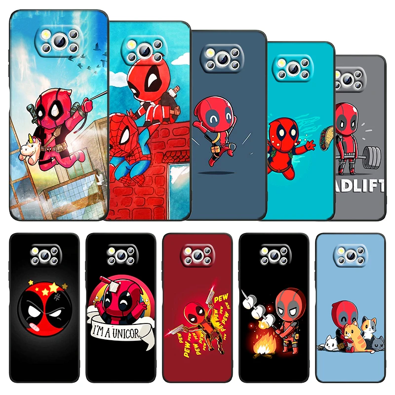 

Marvel cute and fun deadpool Phone Xiaomi Civi Mi Poco X3 NFC F3 GT M4 M3 M2 X2 F2 Pro C3 F1 Silicone TPU Cover