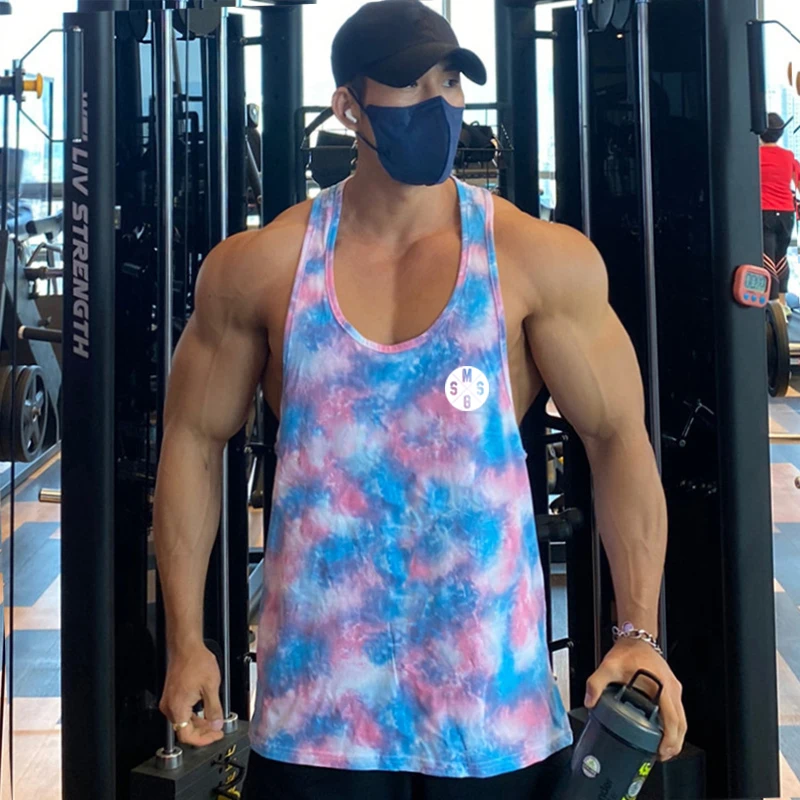 

Summer New Bodybuilding Camouflage Suspenders Tank Top Gym Fitness Quick Dry Mesh Sleeveless Shirt Men Basketball Trainning Vest