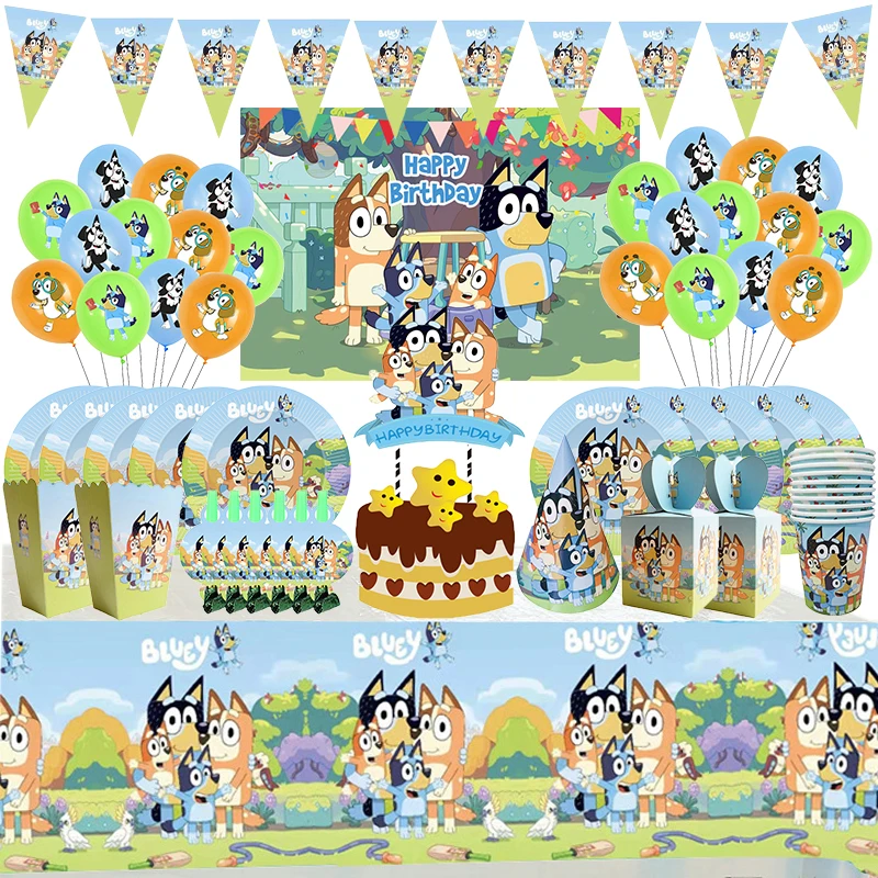 

Blue Dog Party Decorations Balloons Set Cartoon Dog Birthday Party Decor Toys For Kids Party Baby Shower Blue Party Supplies