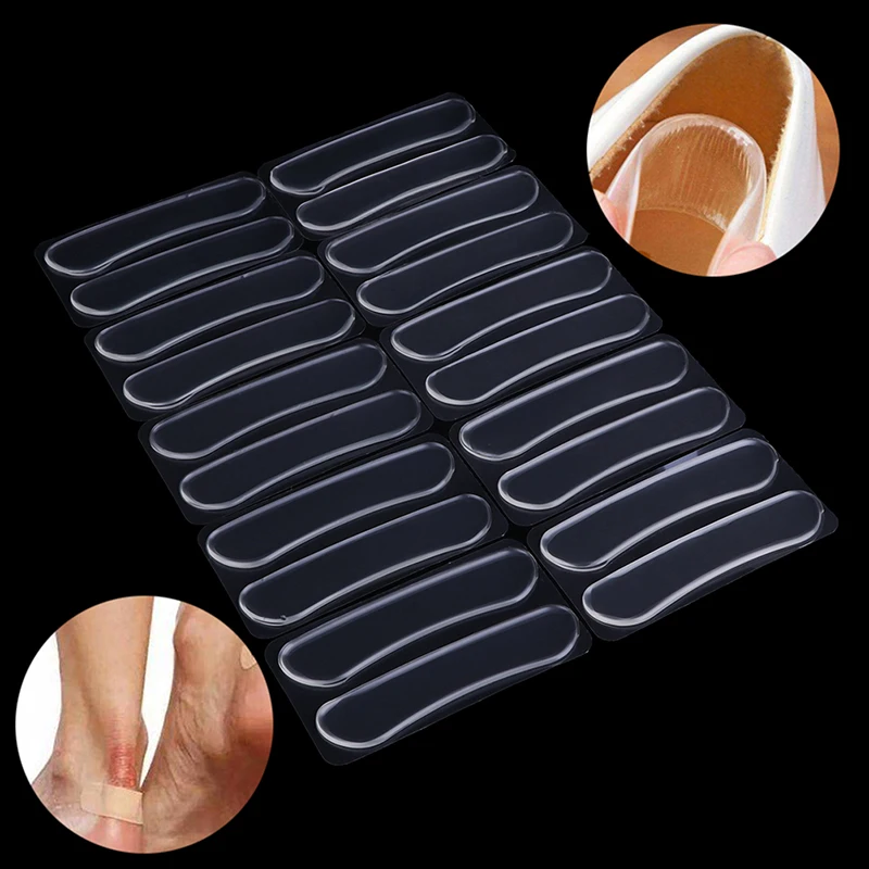 

10Pair Silicone Heel Stick for Shoes Liner for Feet Protector Pedicure Foot Care Insoles Inserts Gel Pads Women Strip Massage