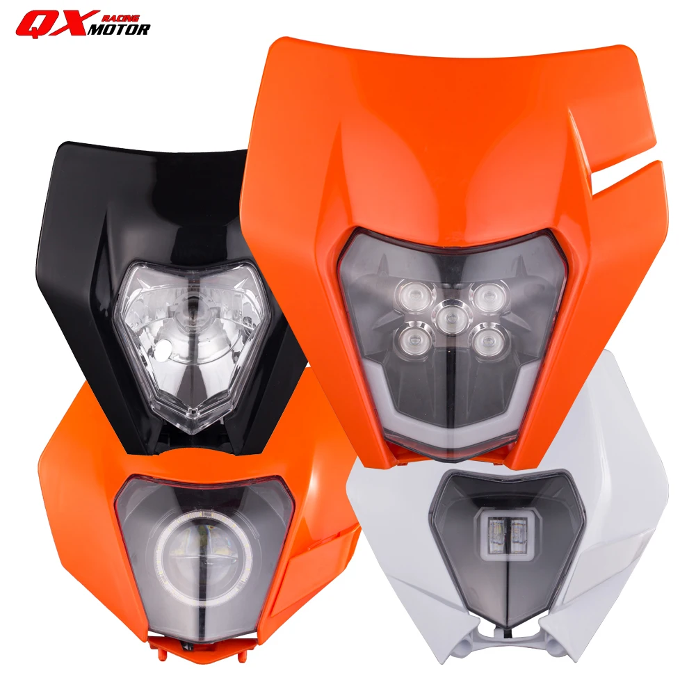 Motorcycle LED Headlight Headlamp Head Light Supermoto Fairing For KTM EXC EXCF SXF XC XCW XCF MX Dirt Bike Enduro LED Headlight