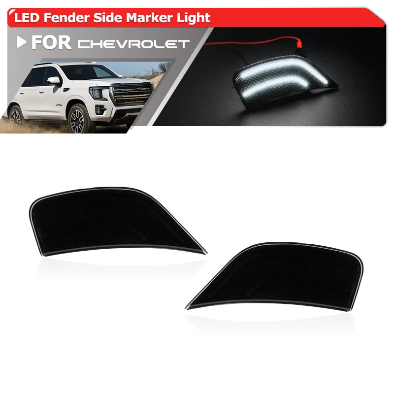 Дымчатый передний белый светодиодный брызговик-маркерный светильник для Chevrolet Suburban Tahoe Cadillac Escalade ESV GMC Yukon 2021 2022 гг.