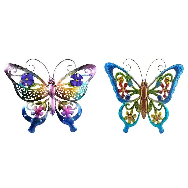 

New Metal Butterfly Wall Decor Simulation Butterfly Ornament Garden Art Metal Hanging Pendant For Indoor Outdoor