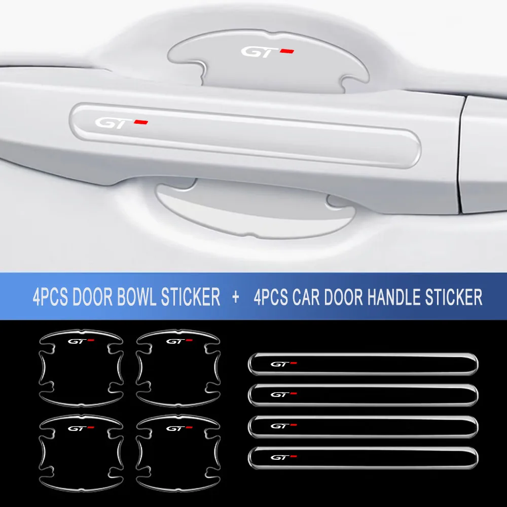 8 шт. автомобильные невидимые прозрачные защитные наклейки набор дверных ручек
