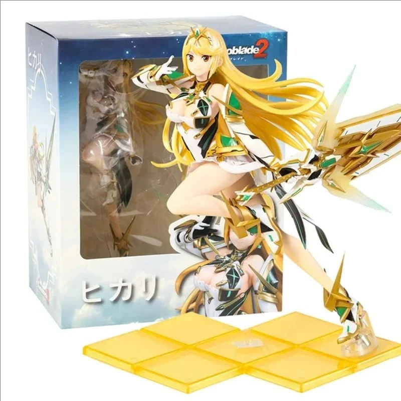 Фото 21 см Xenoblade Chronicles 2 Pyra и Mythra, фигурка девушки, модель, статуя, коллекция для мальчиков, украшение для рабочего стола, орнамент, игрушки, подарки №2