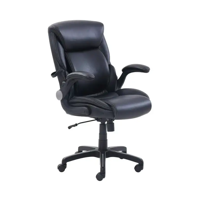 

Lumbar Bonded Leather Manager Office Chair, Black