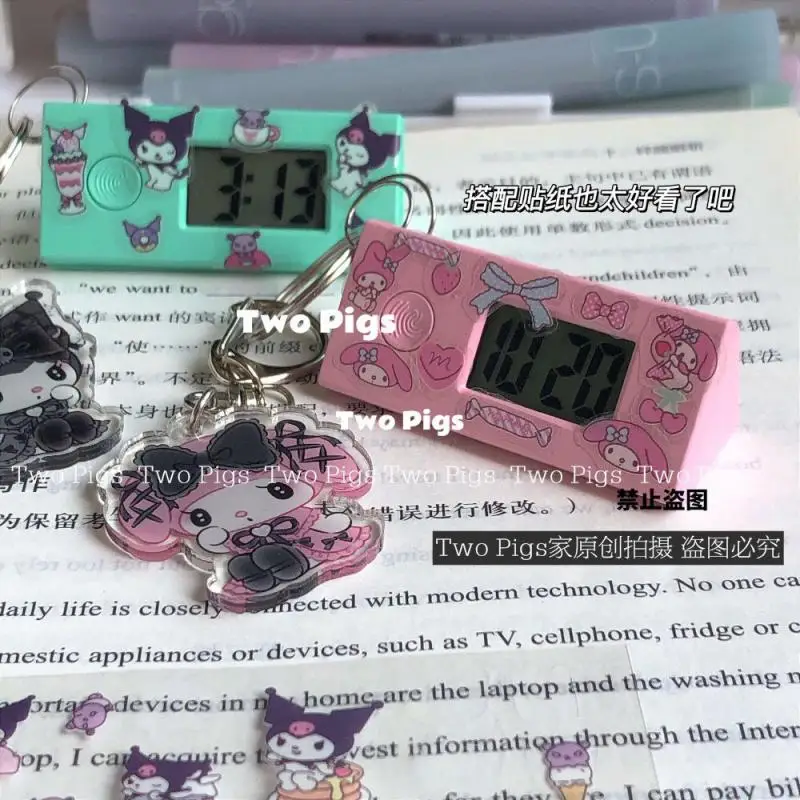 Милые светящиеся часы Hello Kitty Kuromi Melody электронные для студентов милые компактные
