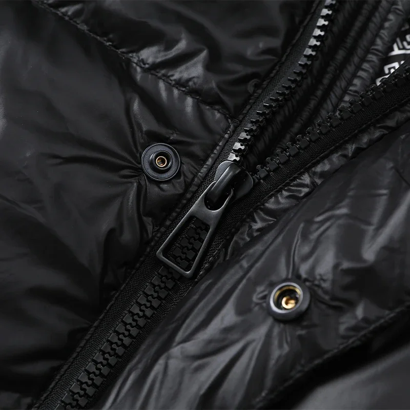 Роскошная зимняя мужская одежда YEAE черная пуховая куртка толстый теплый средний