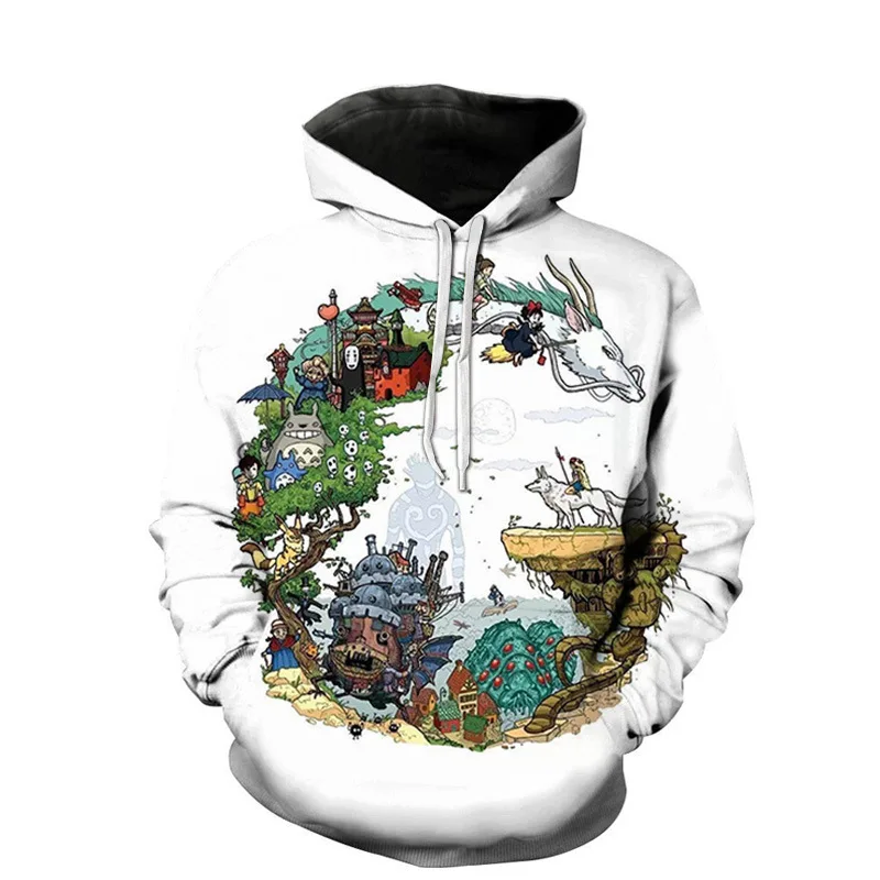 

Summer classic Totoro anime hoodie men's fashion casual Kawaii cartoon graphics hoodie Fun Harajuku 3D digital hoodie