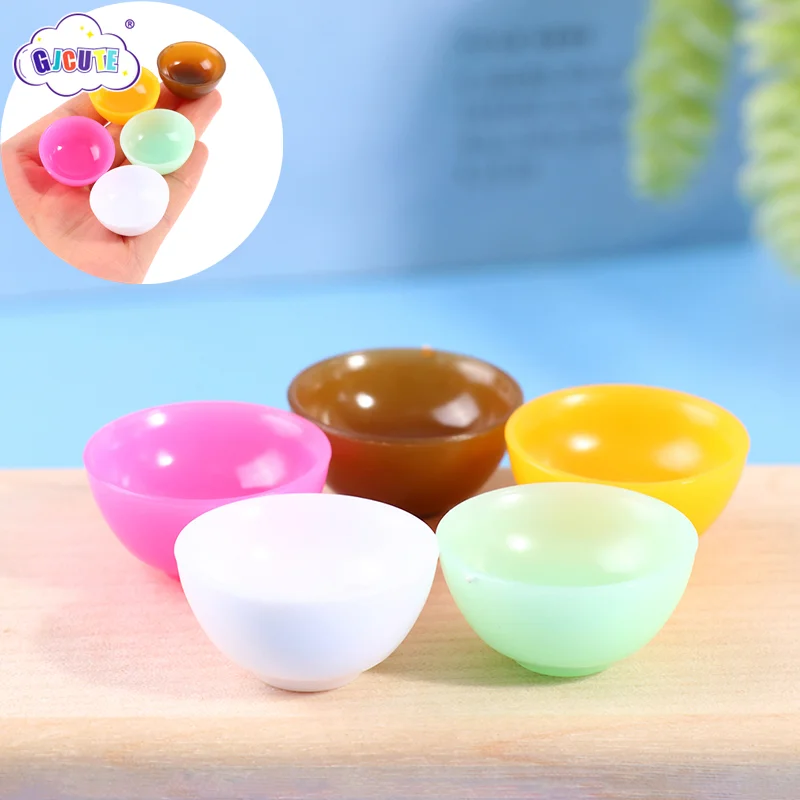 

5Pcs Dollhouse Miniature Round Bowl 1/12 Scale Dollhouse Kitchen Dining Dollhouse DIY Accessories For Kids Toys Mini Tableware