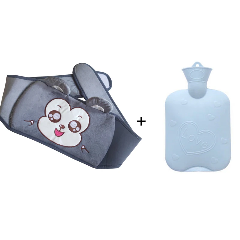 

Cute Hand Warmer Hot Water Bottle Bag With Waist Cover For Pain Relief Winter Warm Waist Bag Stomach Abdominal Warming Band Wrap