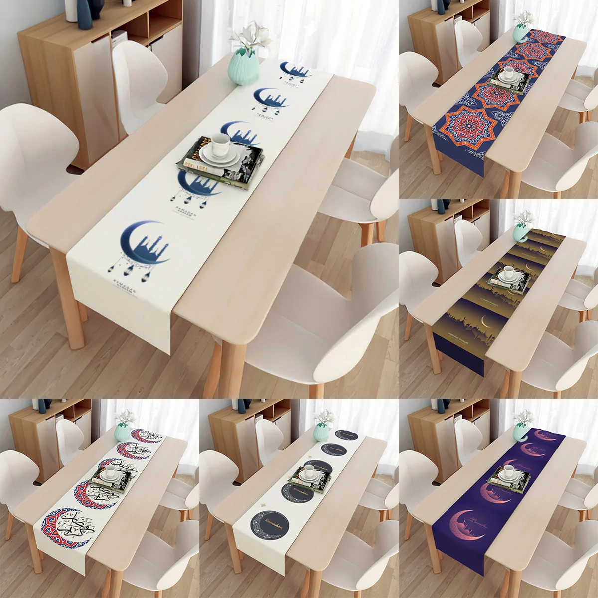 

Moon Print Table Runners Modern Linen Tablecloths Home Wedding Decor Table Runners Farmhouse Gathering Dinner Party Decorations