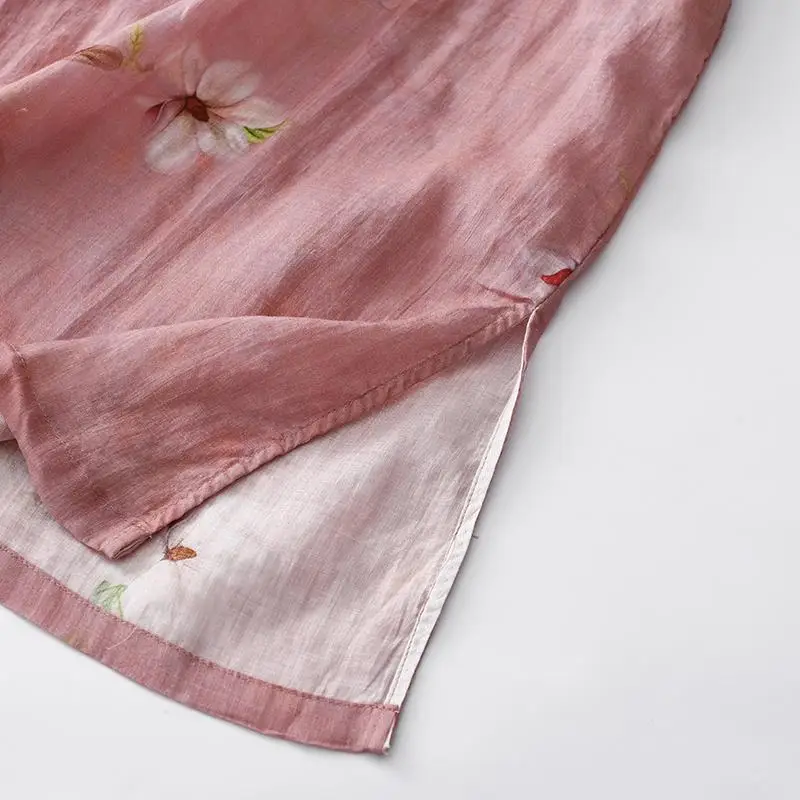 Женское длинное свободное платье винтажное в китайском стиле с