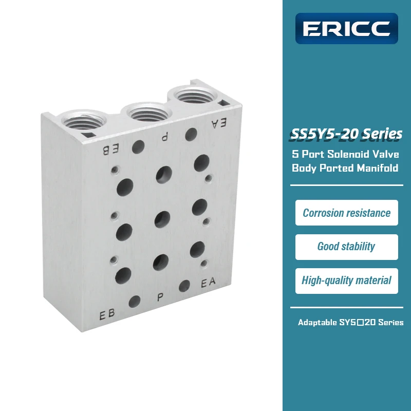 Серия SS5Y5-20 5-портовый корпус электромагнитного клапана Портовый коллектор для