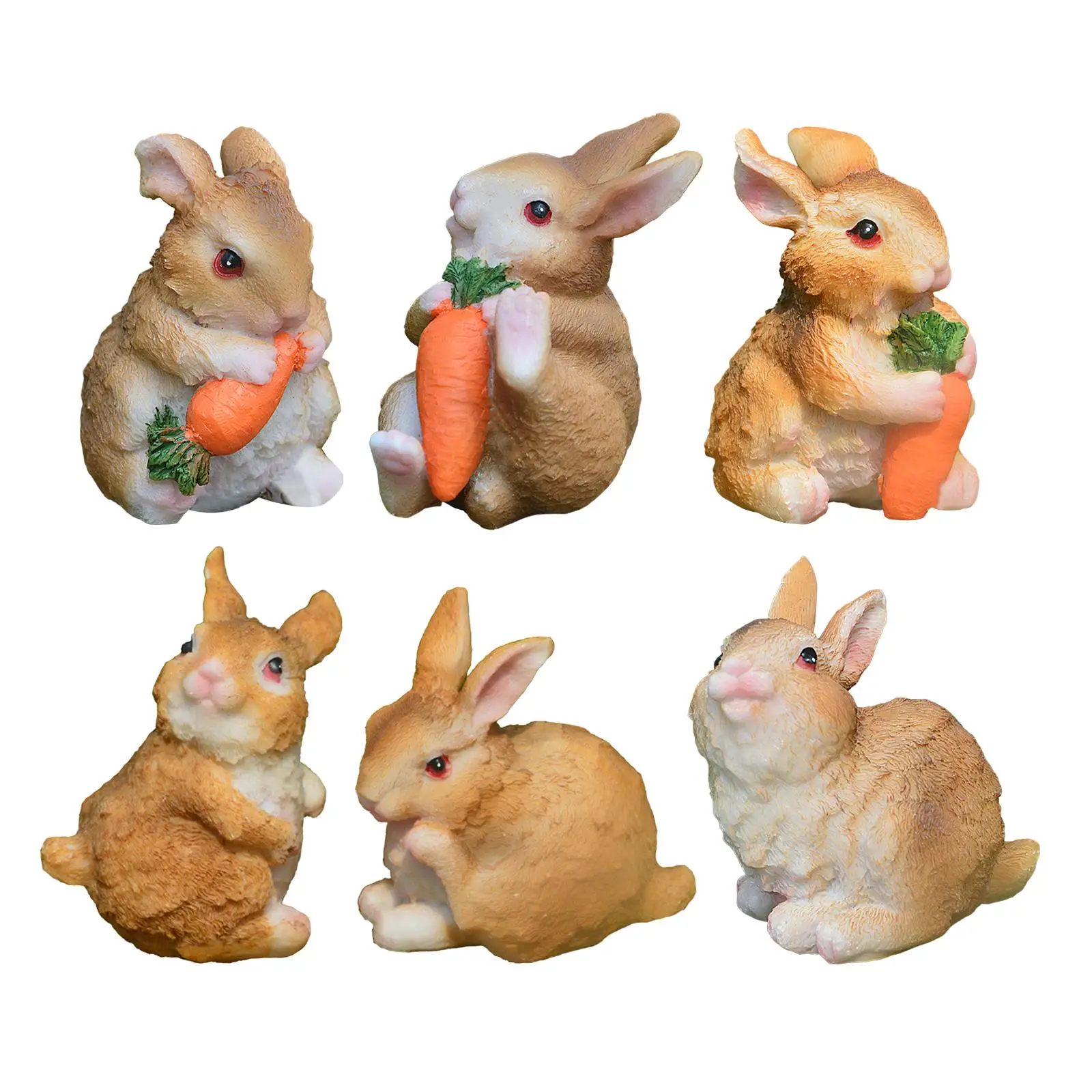 

3 шт., декоративные садовые статуи кролика