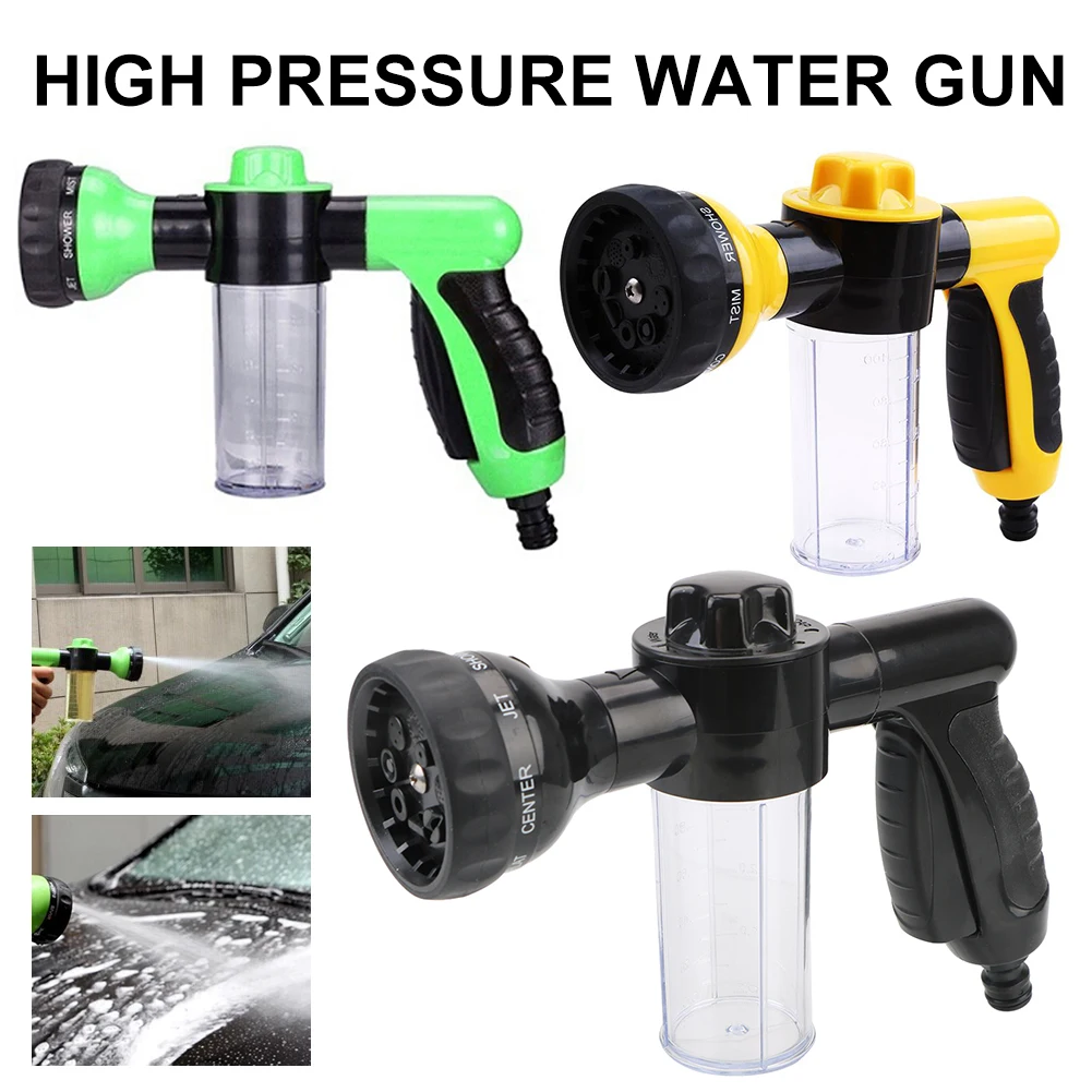 

Garden Hose Nozzle High Pressure Hose Spray Nozzle 8 Way Spray Pattern with Scale Bottle Garden Water Gun for Car Wash Lawn